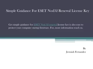 simple guidance for eset nod32 renewal license key