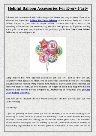helpful balloon accessories for every party