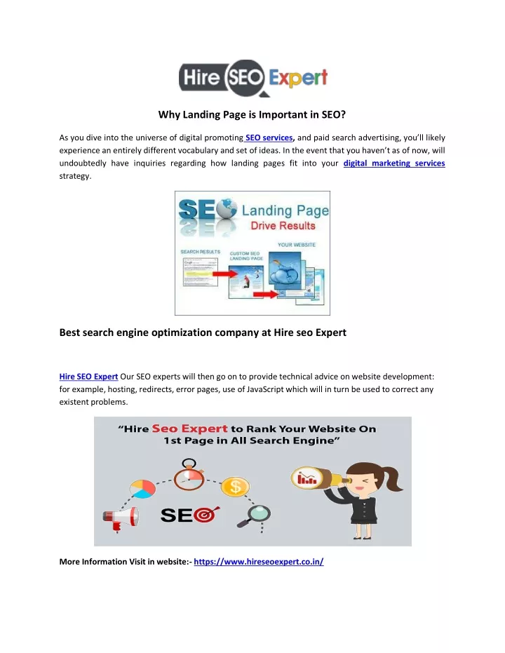 why landing page is important in seo