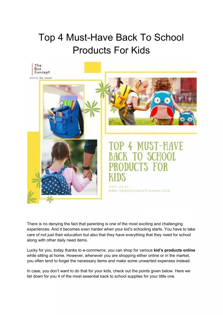 top 4 must have back to school products for kids