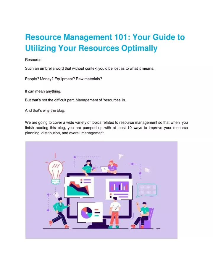 resource management 101 your guide to utilizing your resources optimally