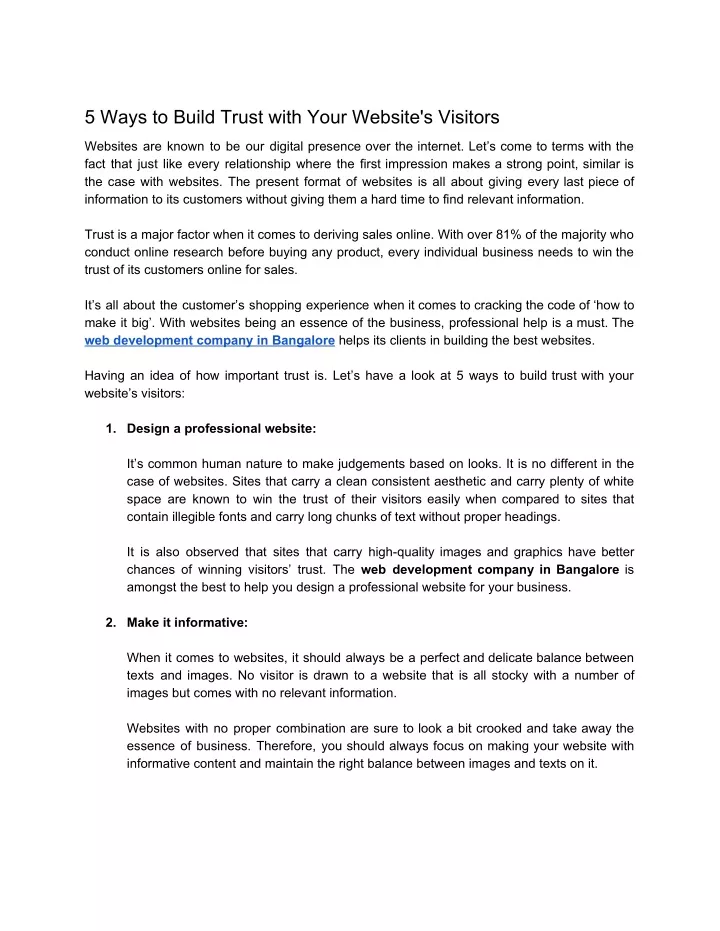 5 ways to build trust with your website s visitors