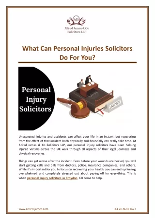 what can personal injuries solicitors do for you