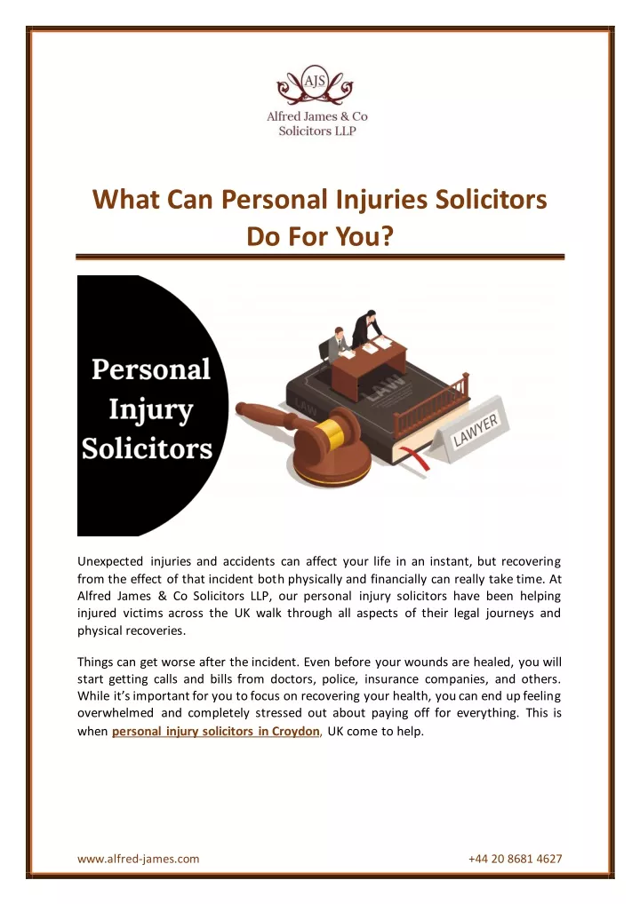 what can personal injuries solicitors do for you