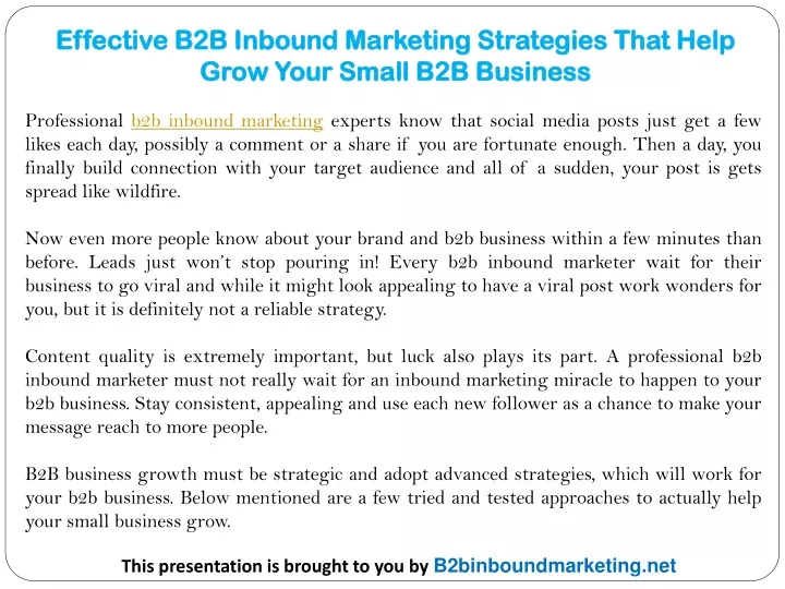 effective b2b inbound marketing strategies that