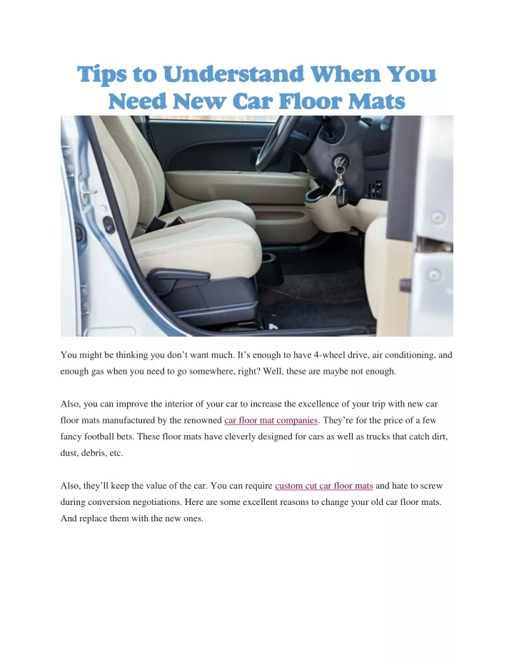 tips to understand when you need new car floor