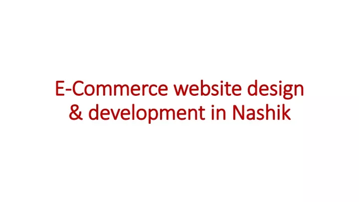 e commerce website design development in nashik