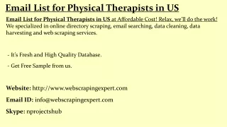 email list for physical therapists in us