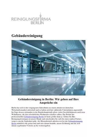 Gebäudereinigung Berlin