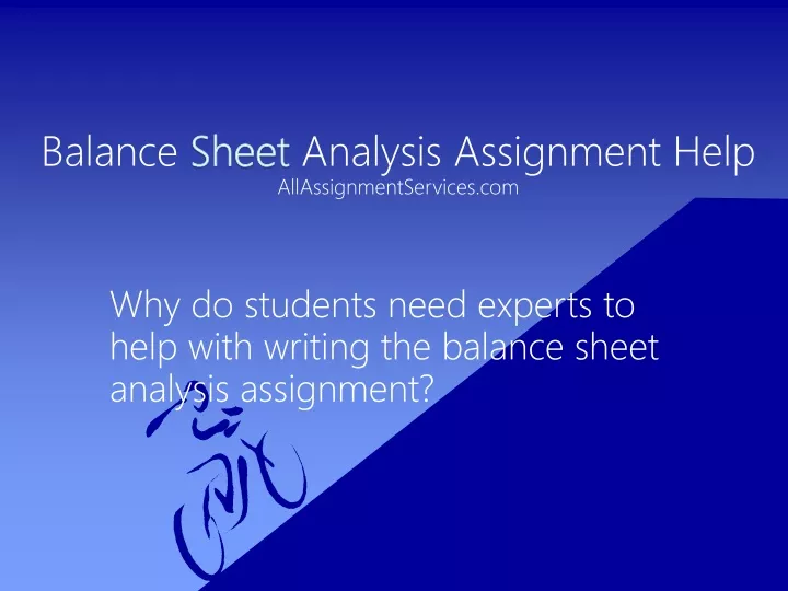 balance sheet analysis assignment help allassignmentservices com