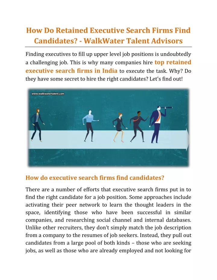 how do retained executive search firms find