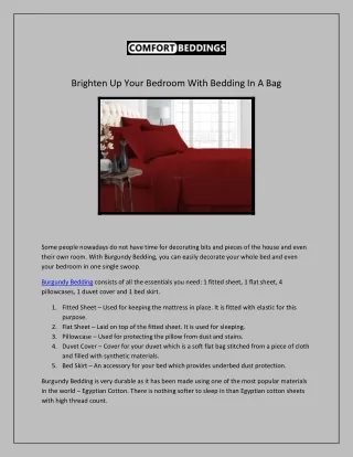 brighten up your bedroom with bedding in a bag