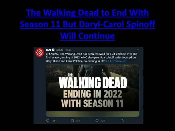 the walking dead to end with season 11 but daryl