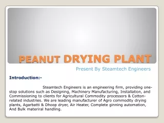 peanut drying plant