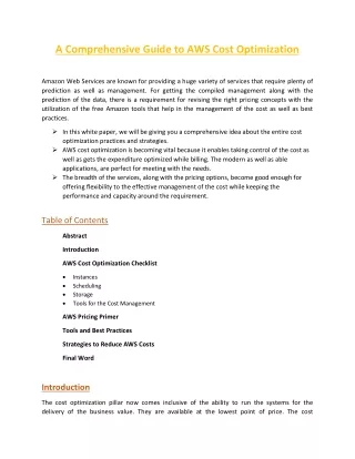 a comprehensive guide to aws cost optimization