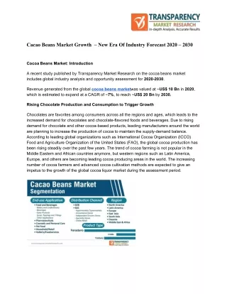 cacao beans market growth new era of industry