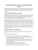 Protecting Students from Online Intrusion with WIFI mesh Security - slide 1