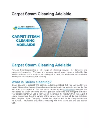 Carpet Steam Cleaning Adelaide