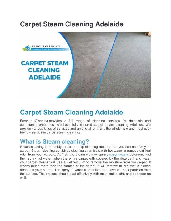 carpet steam cleaning adelaide