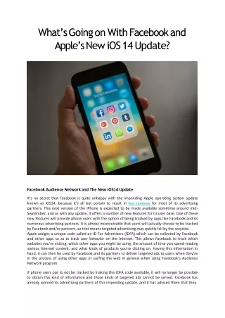 what s going on with facebook and apple s new ios 14 update