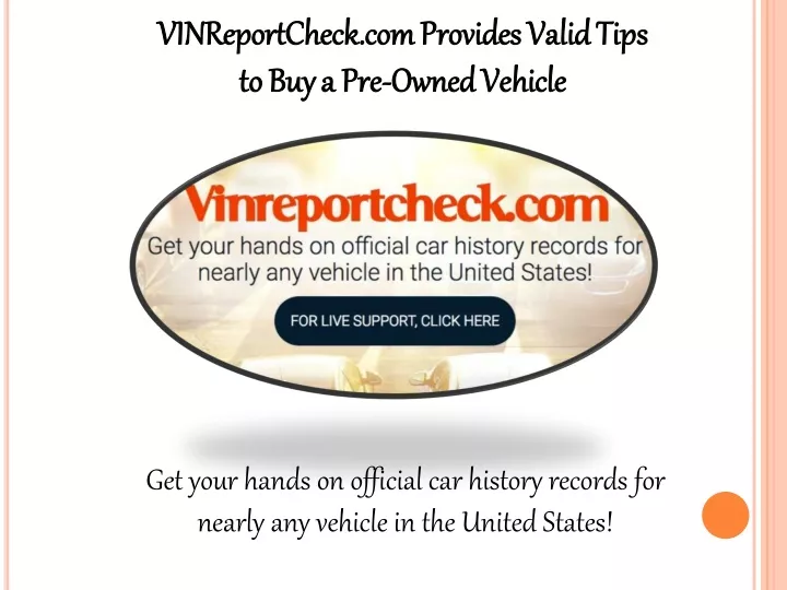 vinreportcheck com vinreportcheck com provides