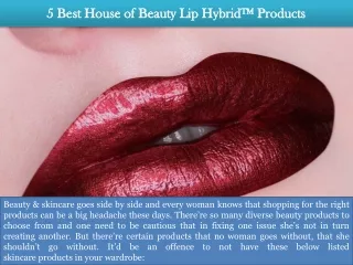 5 Best House of Beauty Lip Hybrid Products