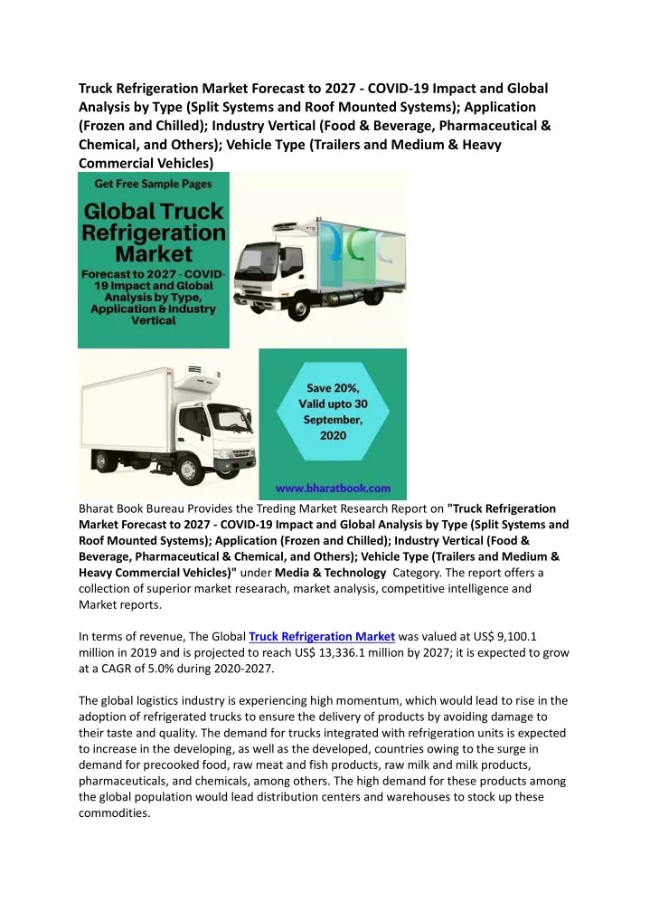 truck refrigeration market forecast to 2027 covid