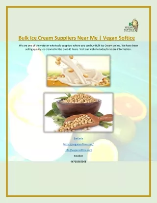 bulk ice cream suppliers near me vegan softice