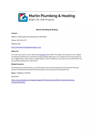 Martin Plumbing & Heating