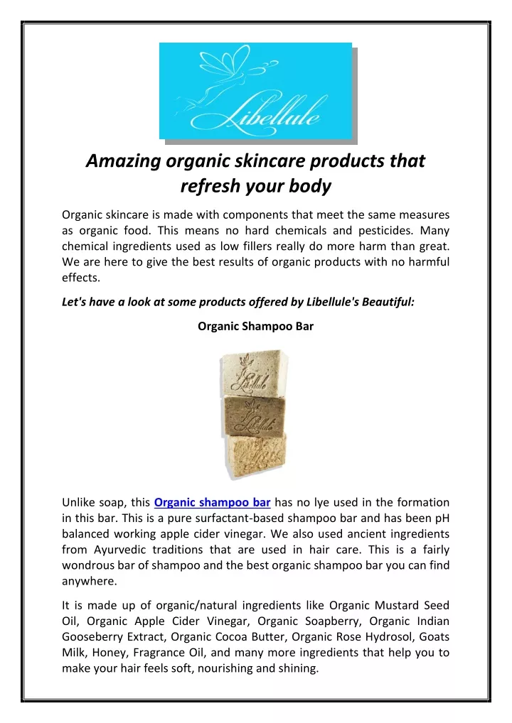 amazing organic skincare products that refresh