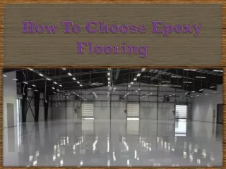 how to choose epoxy flooring