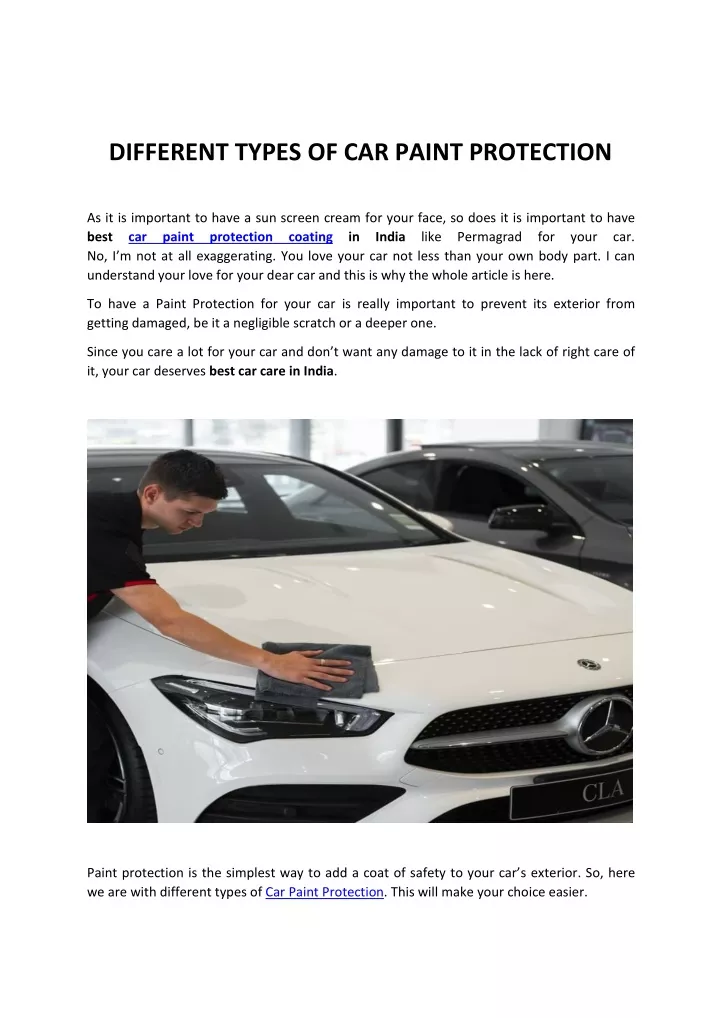 different types of car paint protection