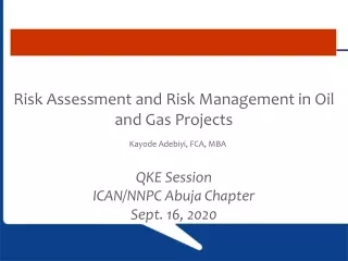 Risk management aand risk assessment of oil and gas projects