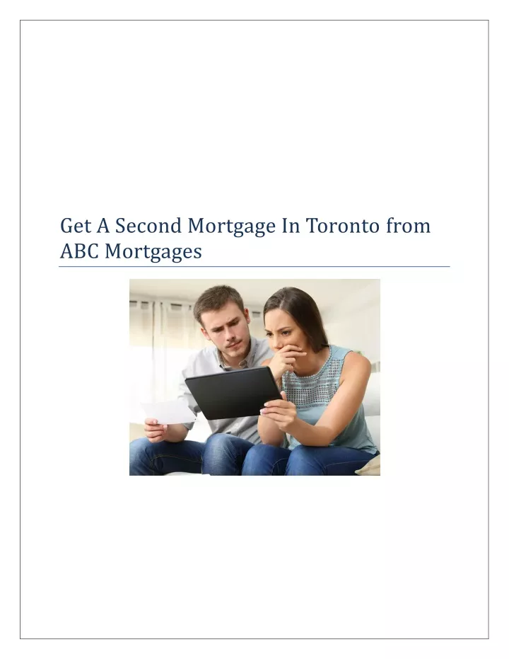 get a second mortgage in toronto from