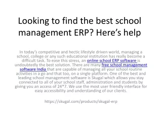 looking to find the best school management erp here s help
