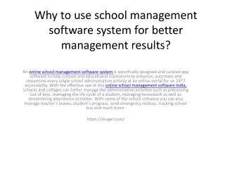 why to use school management software system for better management results