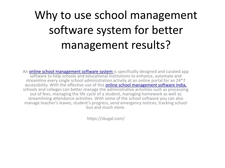 why to use school management software system for better management results
