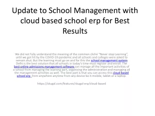 update to school management with cloud based school erp for best results