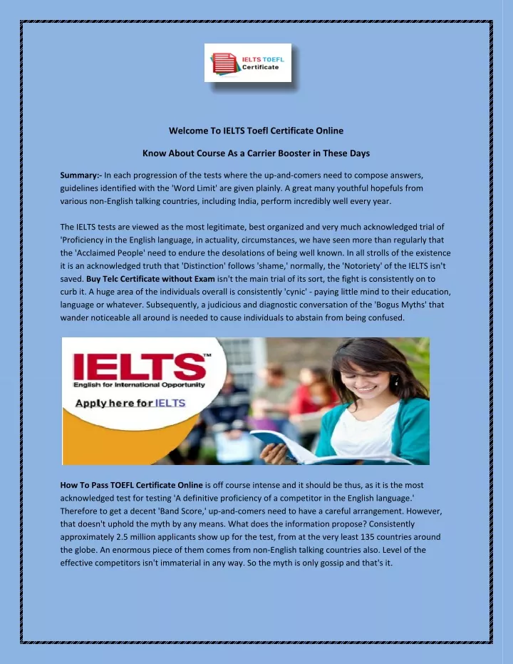 welcome to ielts toefl certificate online