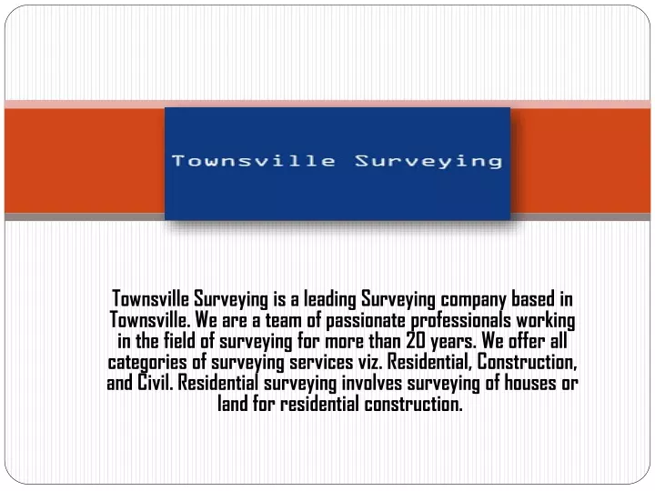townsville surveying is a leading surveying