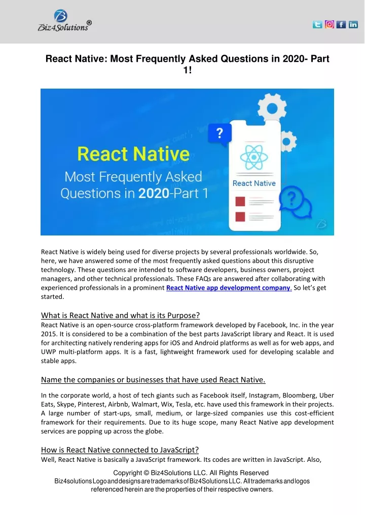 PPT - React Native: Most Frequently Asked Questions In 2020- Part 1 ...