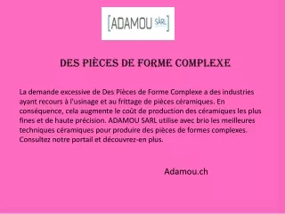 Adamou.ch - Des Pièces de Forme Complexe