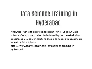 Data Science Training in Hyderabad