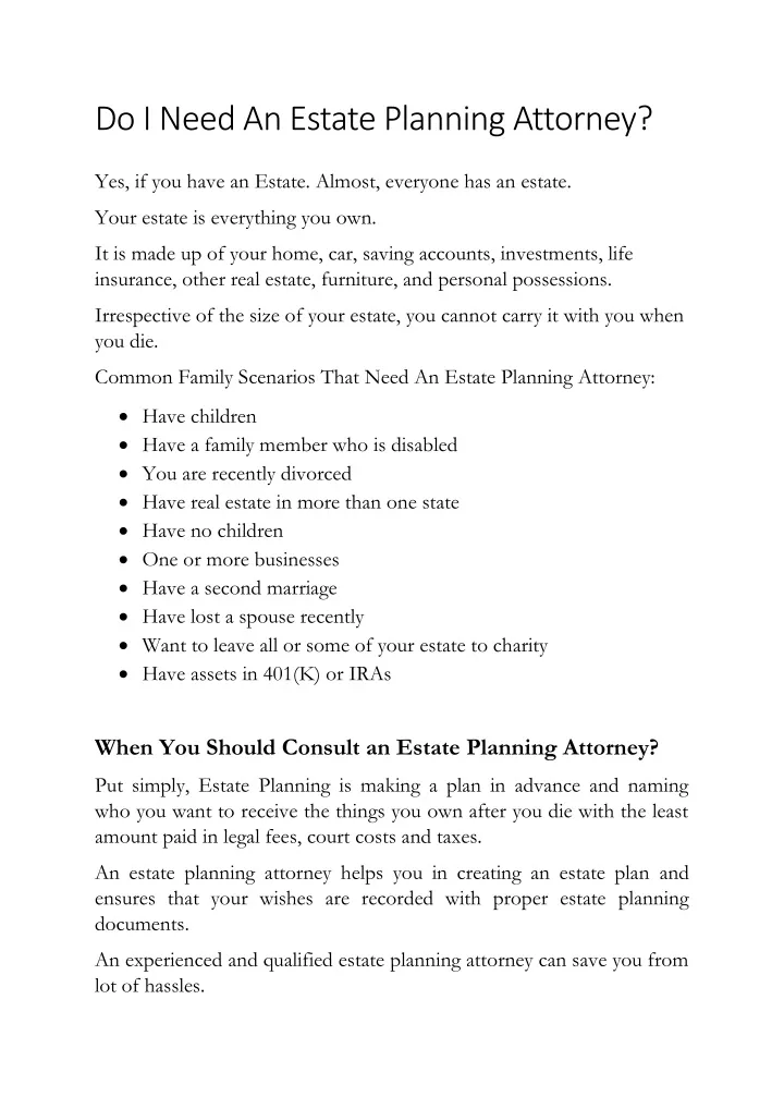 do i need an estate planning attorney