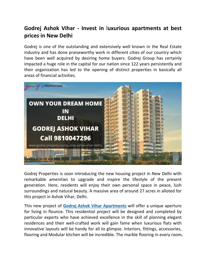 godrej ashok vihar invest in l uxurious