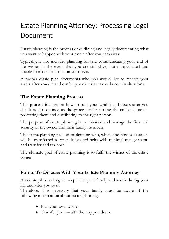 estate planning attorney processing legal document