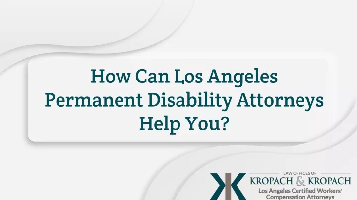 how can los angeles permanent disability