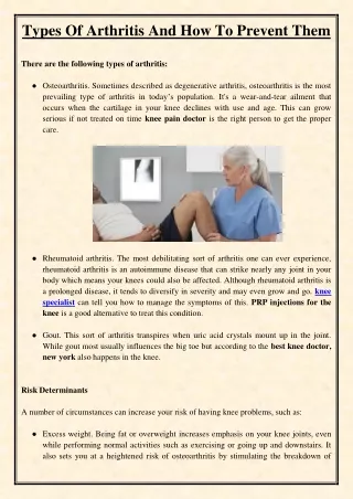 types of arthritis and how to prevent them there