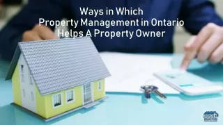 Ways in Which Property Management in Ontario Helps A Property Owner