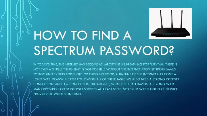 how to find a spectrum password